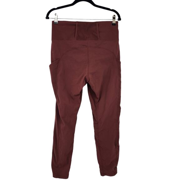 Athleta Trekkie Hybrid Crop Tights Pants Cognac Brown Reddish Undertone Size 8 - Picture 7 of 8